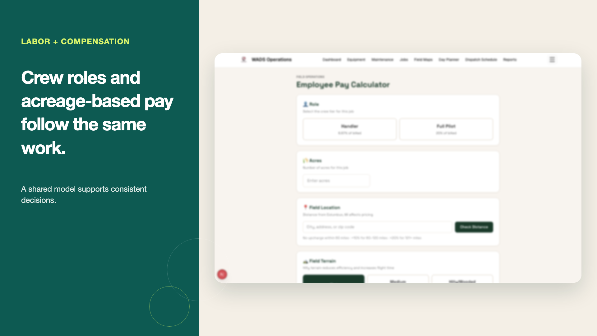 Sanitized Wisconsin Aerial labor and compensation interface